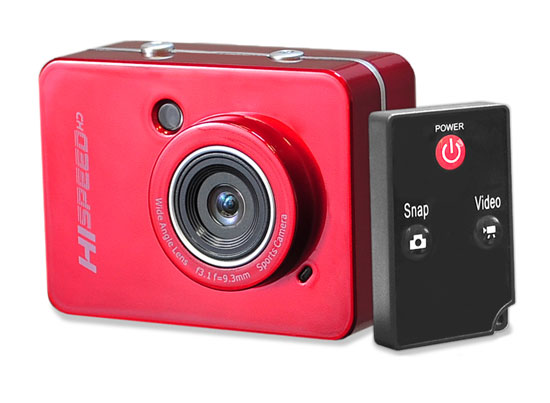PyleSports PSCHD60RD Hi-Speed HD Action Camera 1080P Hi-Res Digital Camera-Camcorder with Full HD Video 12.0 Mega Pixel Camera & 2.4 in. Touch Screen - Red Color