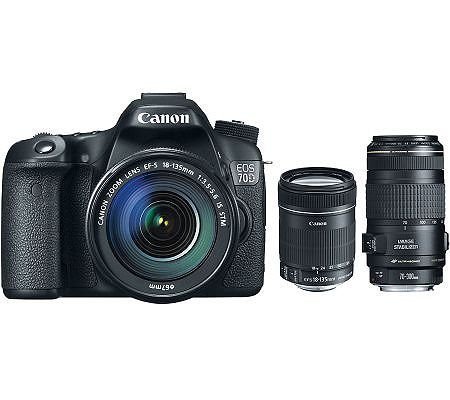 Canon 8469B016L2-KIT EOS 70D Camera with EF-S 18-135mm IS and EF 70-300 xtra lens -0345B002
