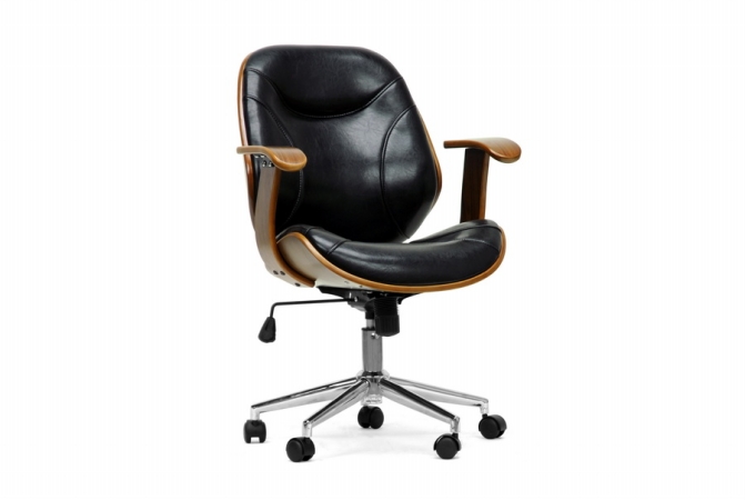 Sd-2235-5 Walnut-black Rathburn Walnut And Black Modern Office Chair