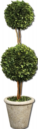 60106 Two Sphere Topiary Preserved Boxwood