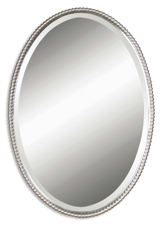 01102 B Sherise Brushed Nickel Oval Mirror
