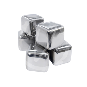 Ep-simpleice01 Epicureanist Stainless Ice Cubes - Set Of 6