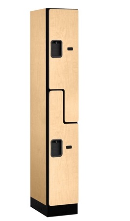 Salsbury Assembled Locker, 2 Tier, 12x18x76, Maple