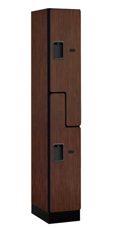 Salsbury Designer Wood Locker Double Tier S Style - 1 Wide - 6 Feet High - 18 Inches Deep - Mahogany