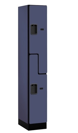 Salsbury Assembled Locker, 2 Tier, 12x18x76, Blue