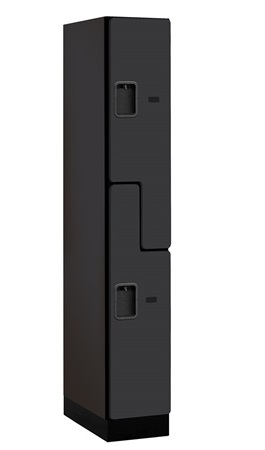 Salsbury Assembled Locker, 2 Tier, 12x21x76, Black