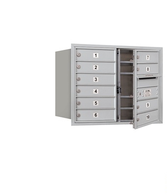 Salsbury 6 Door High Unit 23.50 Inches - Double Column - 10 Mb1 Doors - Aluminum - Front Loading - Private Access