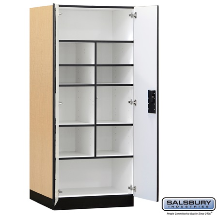 Salsbury Designer Wood Storage Cabinet Standard - 76 Inches High - 24 Inches Deep - Maple