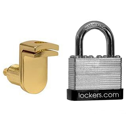 Salsbury Key Padlock With Gold Finish Hasp - For Solid Oak Executive Wood Locker Door- With - 2 Keys