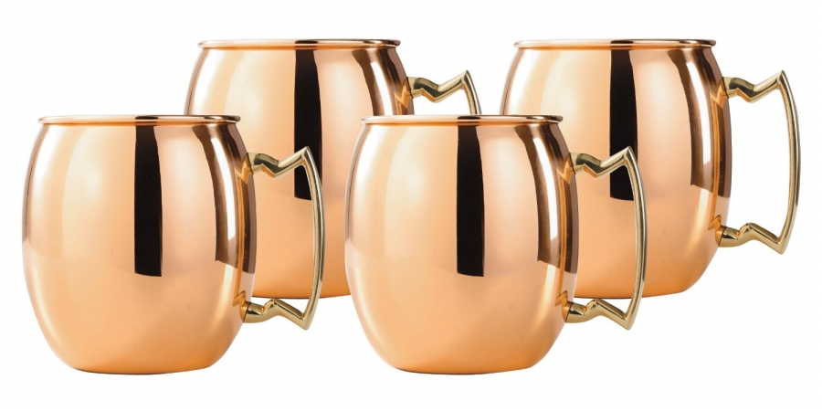 818850012315 Set 4 16 Ounce Moscow Mule Copper Mugs