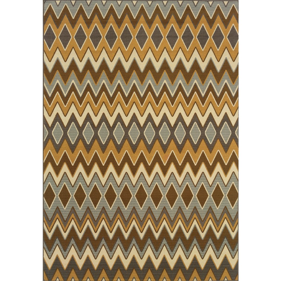 Oriental Weavers Bali 1732d 8x11 Rectangle - Grey/ Gold-polypropylene