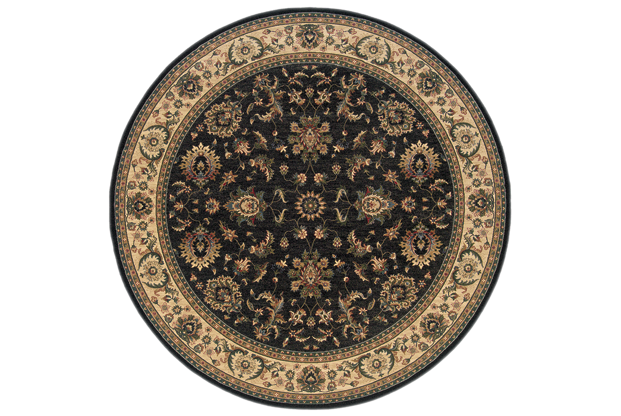 Oriental Weavers Ariana 311k3 6' Round Round - Black/ Ivory-polypropylene