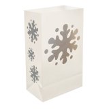 . 50412 Plastic Luminaria Bags- Snowflake- 12 Count
