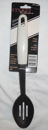 Ybh Home E1365 Serving Spoon 9 Inch Nylon With White Handle