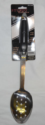 Ybh Home B1348 Slotted Spoon 9 Inch Stainless Steel With Plastic Handle