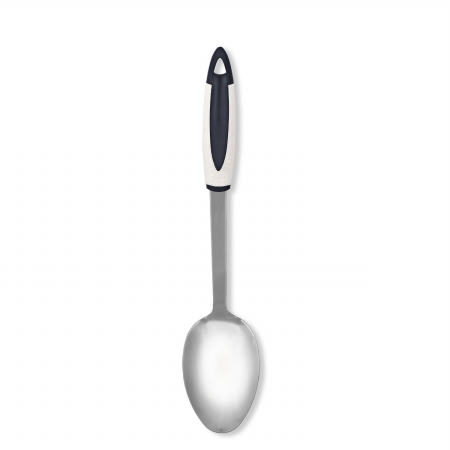 Ybh Home C1353 Serving Spoon 9 Inch Stainless Steel With White Plastic Handle