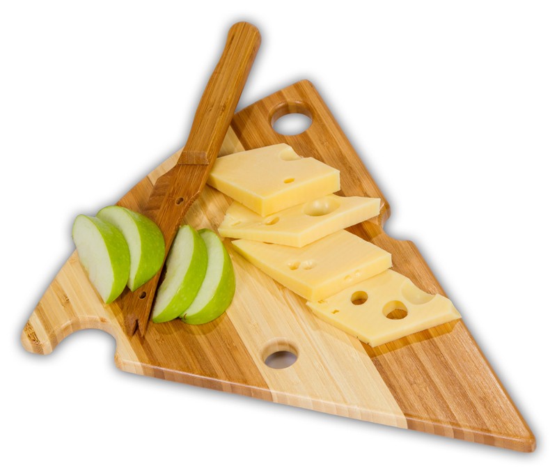 Psm-179 Bamboo Cheese Wedge Cutting Board With Matching Bamboo Knife - Bamboo