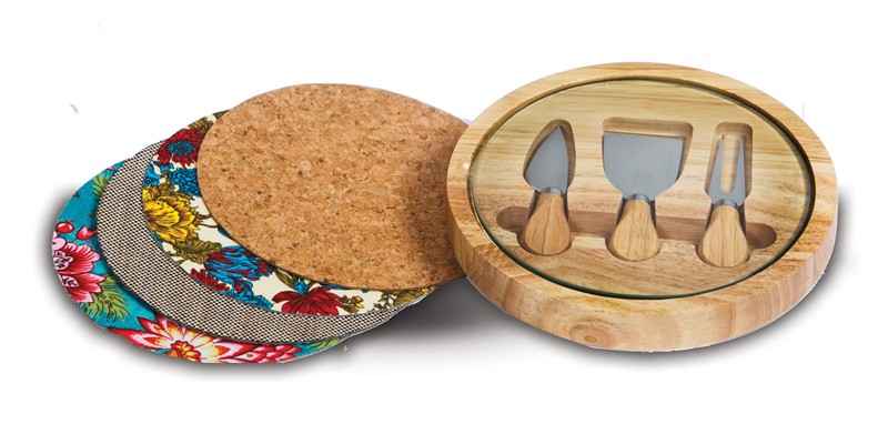 Psm-191 Round Cheeseboard With Interchangeable Inserts - Wood