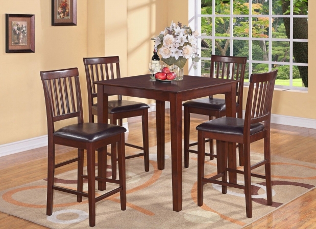 3-piece Vernon Pub, Counter Height Square Table & 2 Faux Leather Upholstered Seat