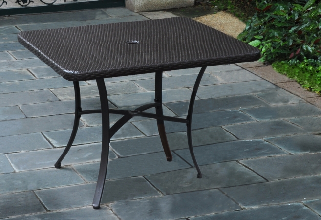 Inc 4206-sq-ch Barcelona Resin Wicker-aluminum 39 In. Square Dining Table - Chocolate