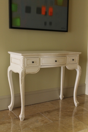Inc 3979-aw Carved Vanity Desk - Antique White