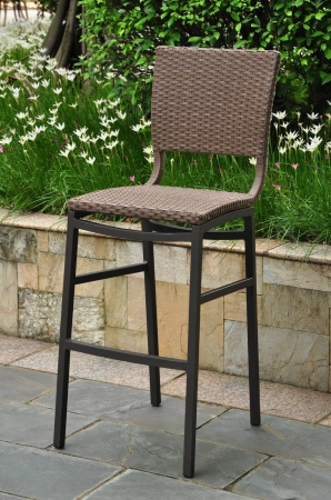 Inc 4215-2ch-abn Barcelona Set Of Two Resin Wicker-aluminum Bar Bistro Chair - Light Brown