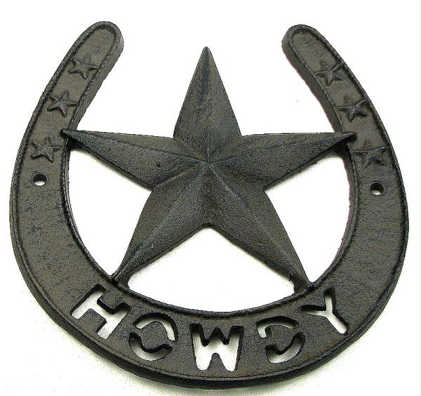0184s-10801 Cast Iron Horseshoe Howdy Plaque