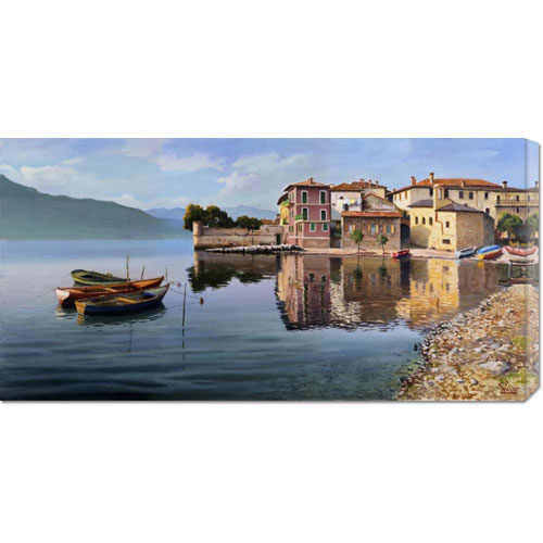 Bentley Global Arts Dba American Walls Gcs-375229-1836-142 Adriano Galasso 'paese Sul Lago' Stretched Canvas