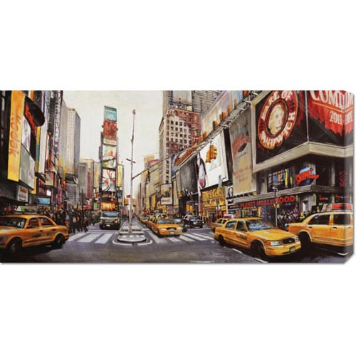 John B. Mannarini 'times Square Perspective' Stretched Canvas