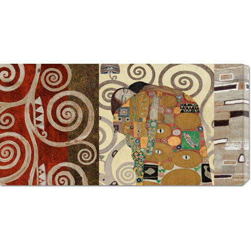 Klimt Patterns 'the Embrace' Stretched Canvas
