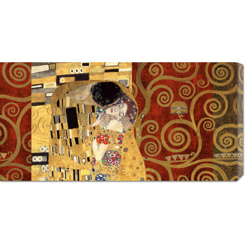 Klimt Patterns 'the Kiss Gold' Stretched Canvas