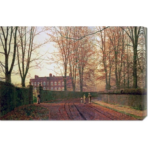 John Atkinson Grimshaw 'going To Church' Stretched Canvas