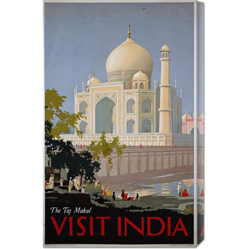 Bentley Global Arts Dba American Walls Gcs-264578-30-142 William Spencer Bagdatopoulus 'visit India, The Taj Mahal' Stretched Canvas