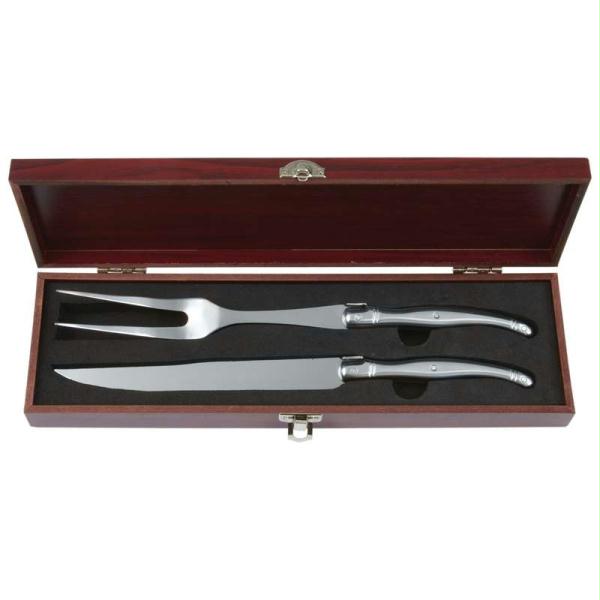 2pc European-style Carving Set In Wood Box
