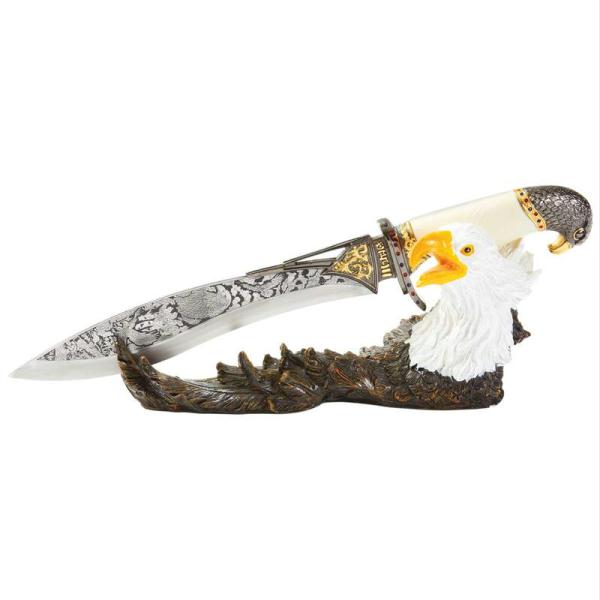 Skeag716 17'' Decorative Eagle Fixed Blade Knife With Stand