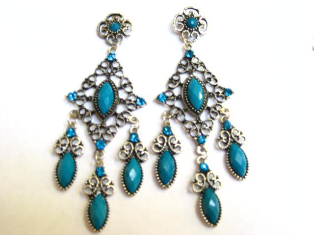 Alur Jewelry, Inc. 14351tq Diamond-shape Chandelier Earring In Turquoise