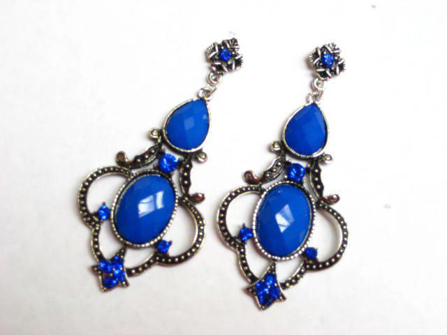 Alur Jewelry, Inc. 14352bu Bell-shape Chandelier Earring In Blue