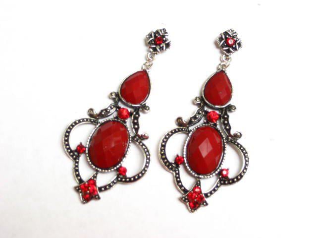 Alur Jewelry, Inc. 14352rd Bell-shape Chandelier Earring In Red