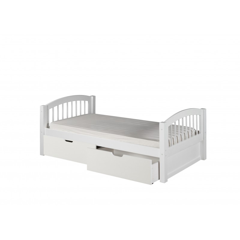 Eco Flex C103-dr Camaflexi Platform Bed With Drawers - Arch Spindle Headboard - White Finish