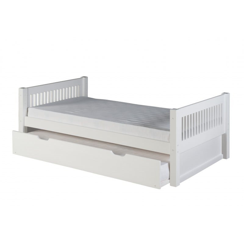Eco Flex C113-tr Camaflexi Platform Bed With Trundle - Mission Headboard - White Finish