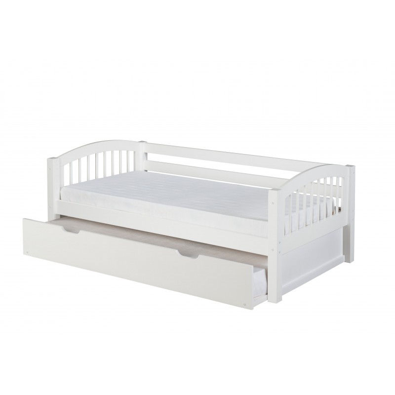 Eco Flex C203-tr Camaflexi Day Bed With Trundle - Arch Spindle Headboard - White Finish