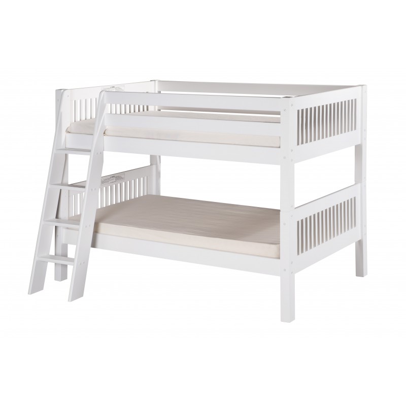 Eco Flex C2013a-wh Camaflexi Low Bunk Bed Angle Ladder - Mission Headboard - White Finish