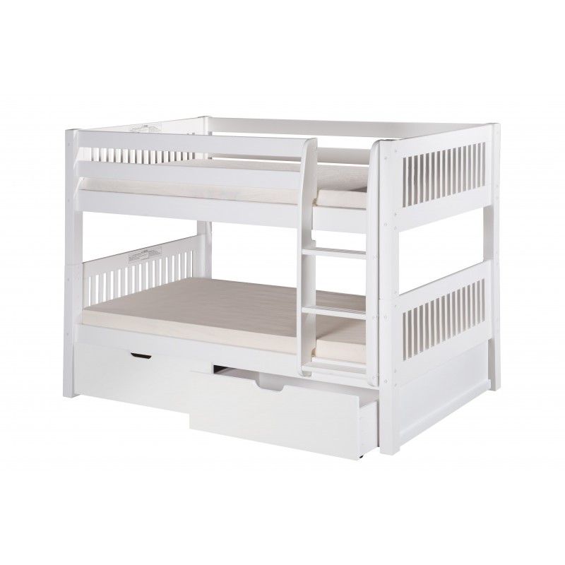 Eco Flex C2013-dr Camaflexi Low Bunk Bed With Drawers - Mission Headboard - White Finish