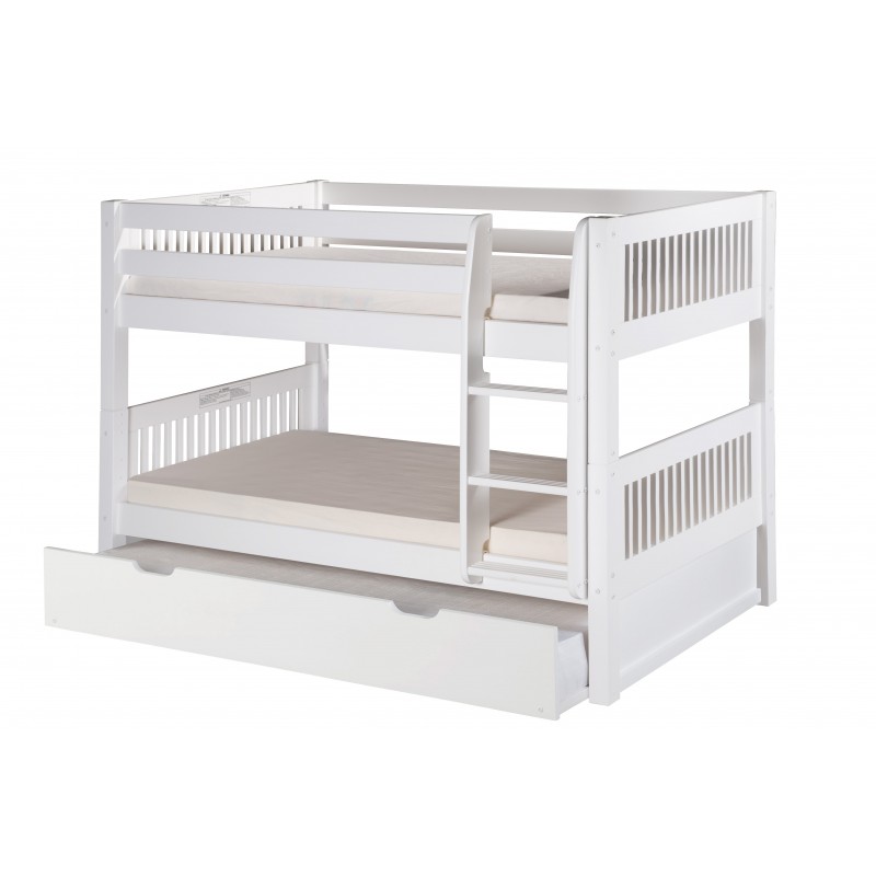 Eco Flex C2013-tr Camaflexi Low Bunk Bed With Trundle - Mission Headboard - White Finish