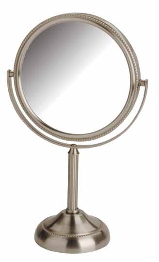 6 In., 10x-1x Table Top Mirror, Chrome, Height 11 In.