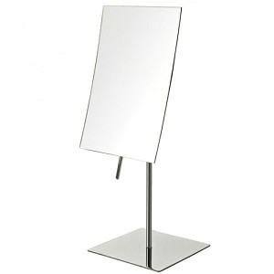 5 In. X 8 In., 3x Table Top Mirror, Chrome, Height 14 In.