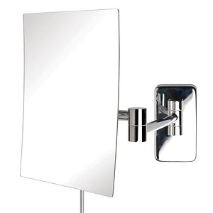 6.5 In. X 8.75 In. Rectangular Wall Mounted Mirror, Extends 14 In., Chrome Finish
