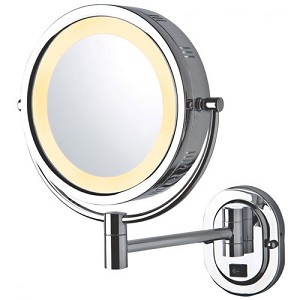 Hl165cd 8 In., 5x-1x Halo Lighted Wall Mount Mirror, Single Arm Extends 9 In. From Wall, Direct Wire
