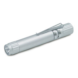 Lg2993 1 Led Aluminum Flashlight With Clip Silver