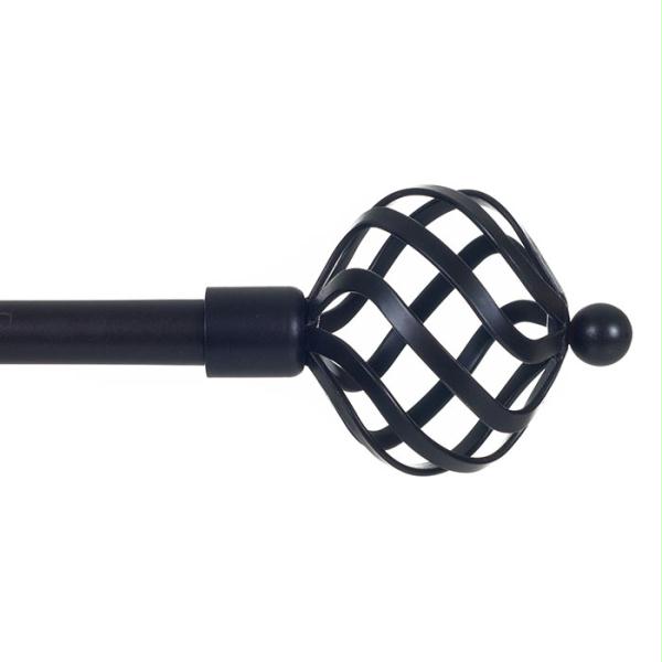 Lavish Home Twisted Sphere Curtain Rod.75 Inch - Rubbed Bronze